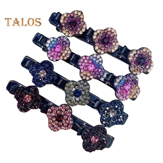 

3/4 шт. Дівчачі заколки для волосся, блискучі стрази, квіти, шпильки, двошаровий дизайн, чубчик, шпильки, аксесуари для волосся J