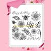 F26C Clear Stamp Seals Flowers Transparent Stamp Leaves Silicone Stamp for Cards Journal Scrapbooking Photo Decorations