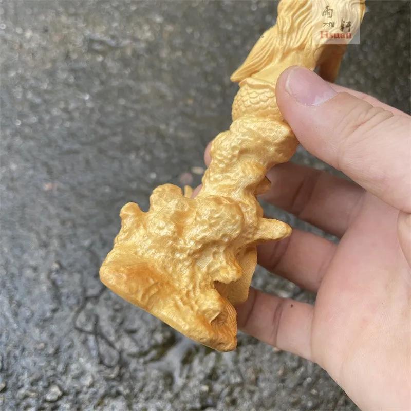 Wood Mermaid Statue Water Fish Girl Sculpture Handmade Wood Carving Home Decoration Beauty Figure Craft Collection Girl Gift