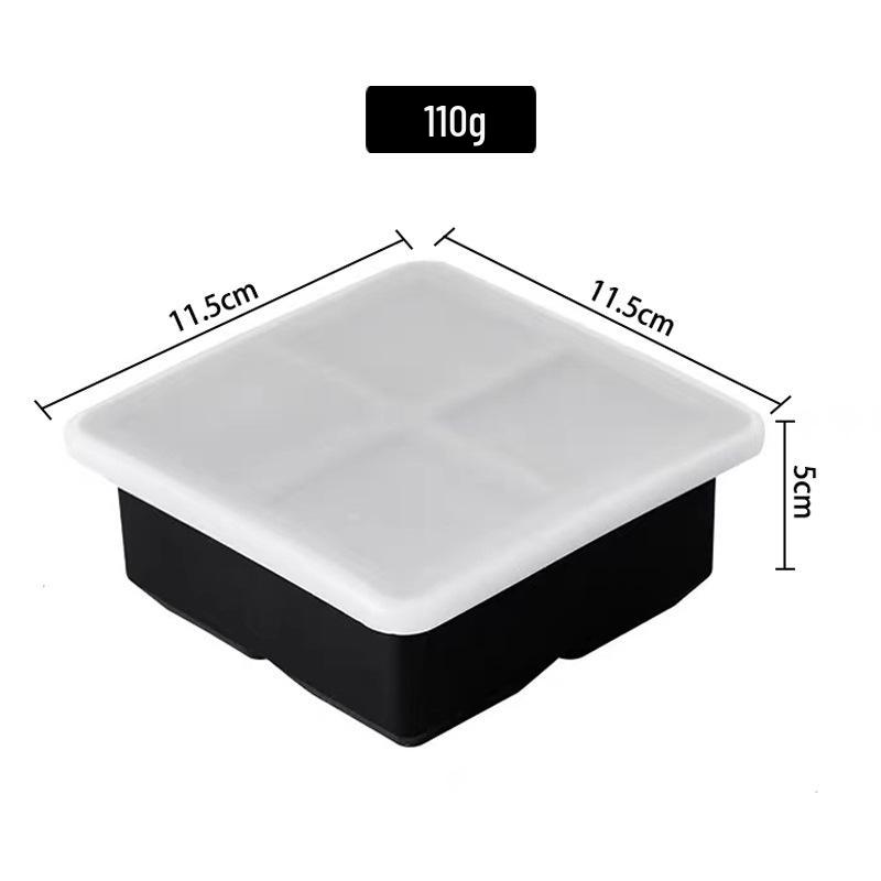 Silicone Ice Cube Tray with Lid for Large Cubes & Balls, Ideal for Home Bars
