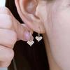 S925 Sterling Silver Plated 18K Full Diamond Heart Stud Earrings for Women - Simple and Elegant Heart-Shaped Design