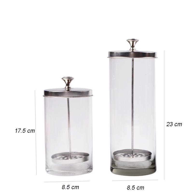 Barber Disinfectant Jar Comb Sterilization Tank Glass Disinfecting Canister Nail Tool Hairdresser Supplie Salon Sterilize Bottle
