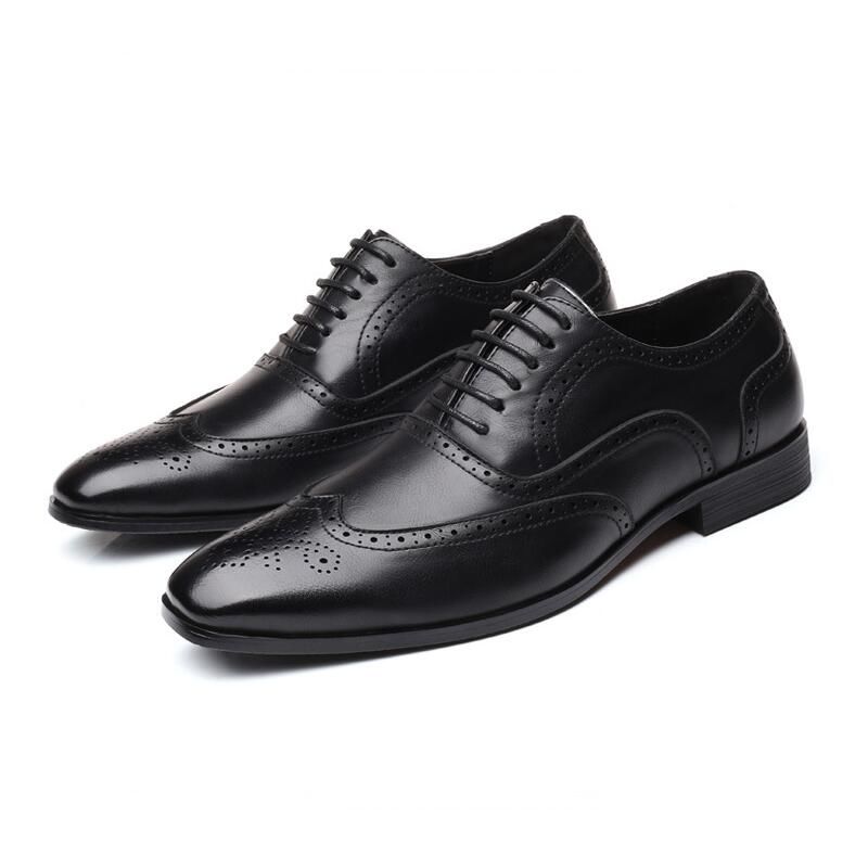 Pánské klasické retro brogue boty Pánské šněrovací kožené společenské kancelářské ploché boty Pánské svatební party oxfordky EUR velikosti 38-48