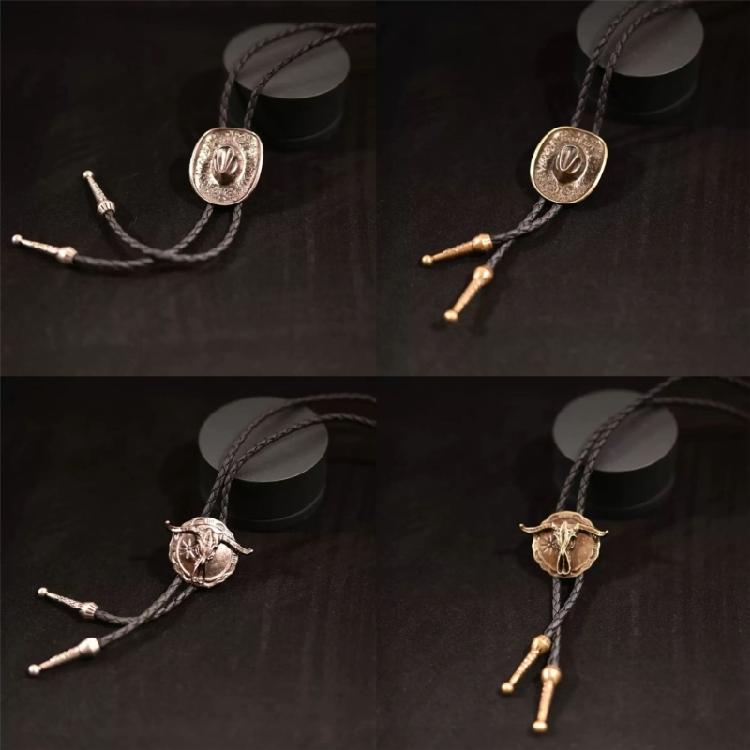 Personalizing Engraving Pendant Bolo Tie Collar Chain with Bull Head Pendant Fashion Neck Jewelry Unisex Daily Accessory