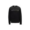 Moncler FW22 Letter Print Logo Label Pullover Crewneck Sweatshirt Men Sweatshirt Black H10918G00013809KR999