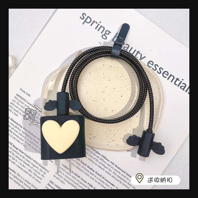 Girls Cable Protection Set for IPhone 12 13 Pro Fast Charging Protection USB Data Cable Line Protection Sprial Cable Protective AVE