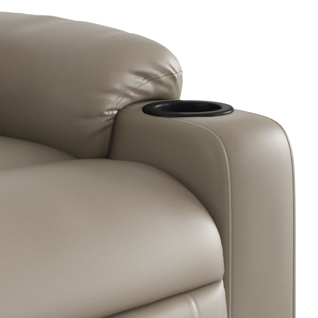 Massage Chair with Rising Function Cappuccino Brown Faux Leather