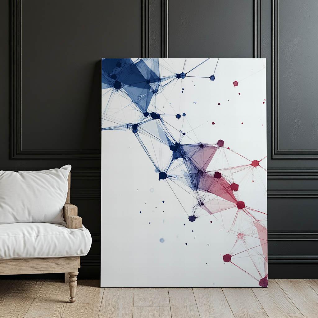 Geometria Połączeń Geometria Połączeń, 40X50 Cm, Rama Aluminiowa Złota, Papier Matowy 230 Gsm