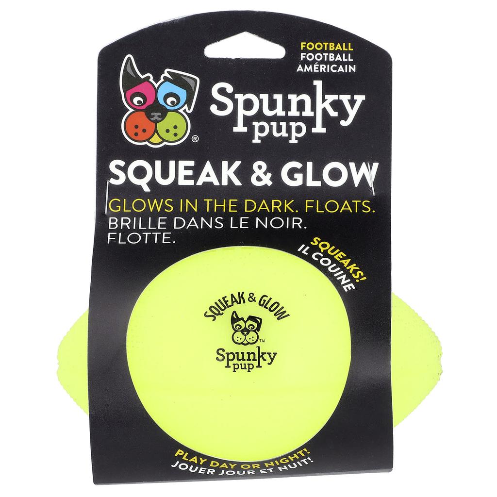 Spunky Pup, Squeak & Glow Football, 1 pc