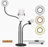Luce LED di riempimento da 3,5" con clip USB e supporto per telefono regolabile per selfie e live streaming.