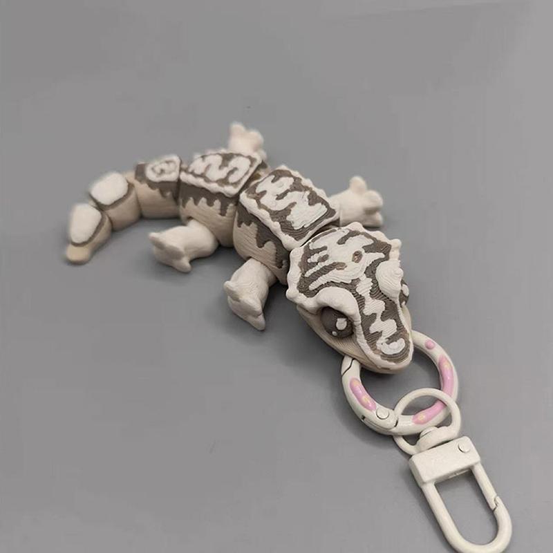 3D Printed Mini Eyelash Horns, Gecko Keychain, Home Decor, Handicrafts, Jointed, Movable, Bag Charm A5