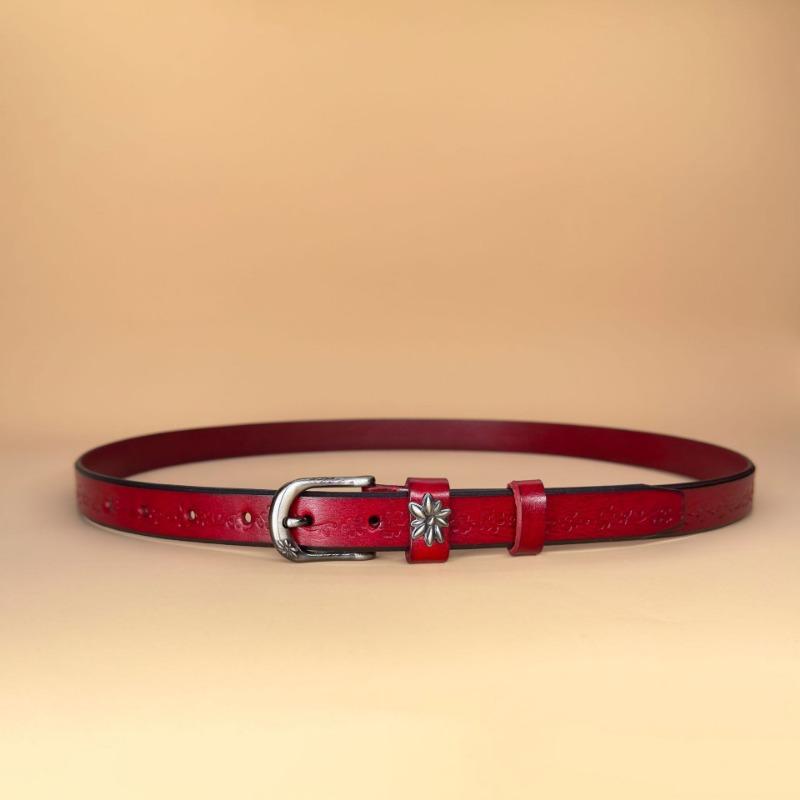 Women's Leather Belt Versatile Belt Fine Decorative Fashion Pin Buckle Belt
