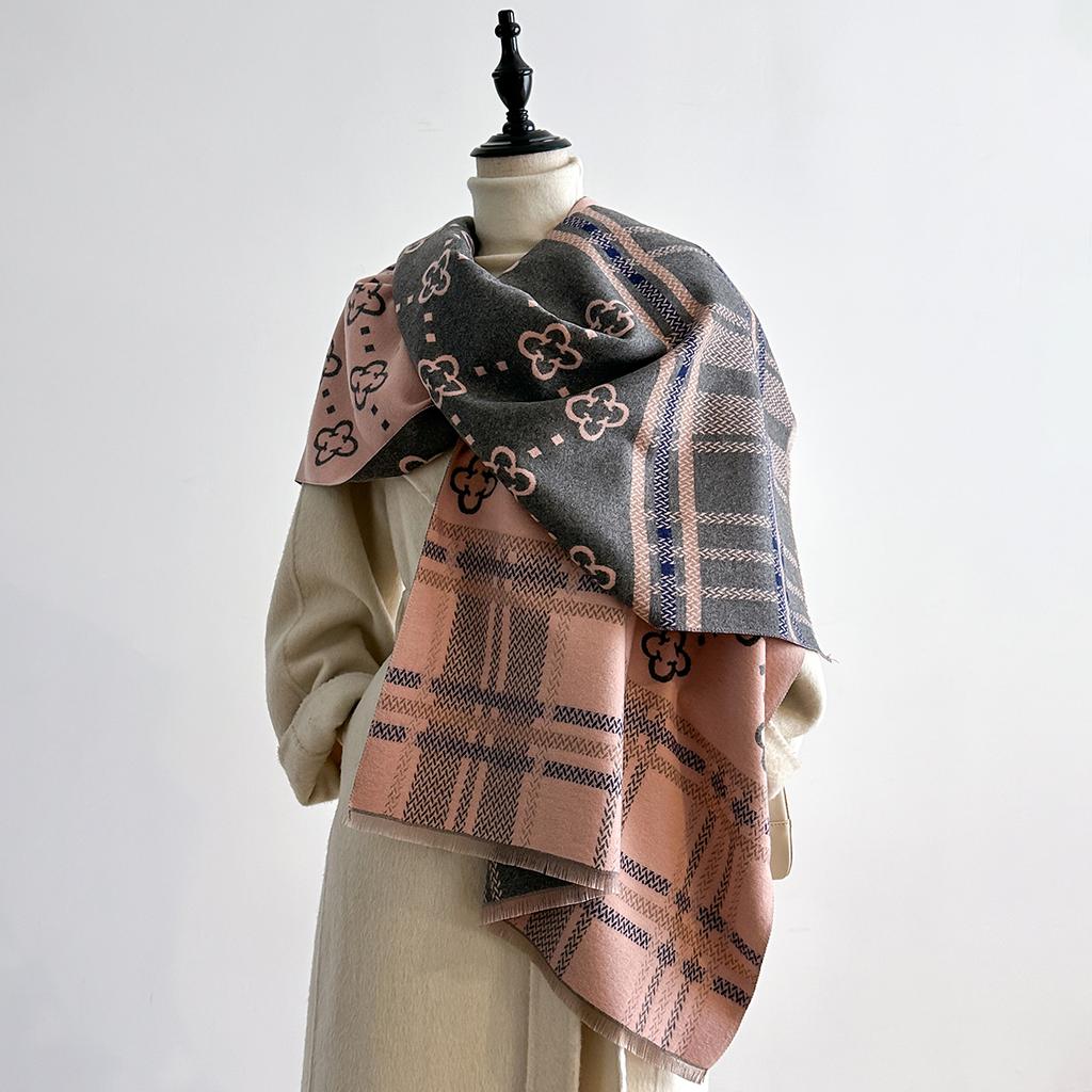 Luxury Winter Scarf for Women Faux Cashmere Warm Pashmina Thick Soft Shawl Wrap Female Brand Foulard Stylish Bufanda Stole