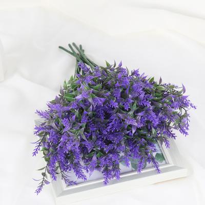 6 Bundles Fake Greenery Plants Faux Bouquets Artificial Lavender Flowers Outdoors Indoor UV Resistant Plastic for Outdoor Home Garden Porch Decoration