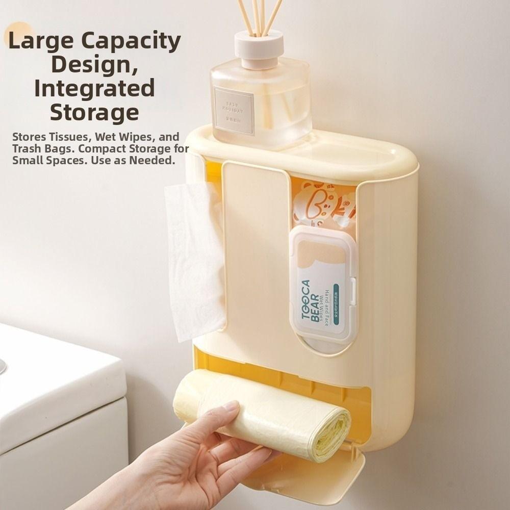 Thickened Wall Mounted Tissue Box 3 in 1 Waterproof Wet Wipe Storage Boxes Multifunctional Napkin Paper Case