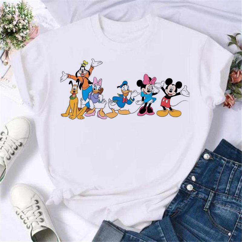 2025 New Popular Kawaii Disney T-shirt Cartoon Women Disney T-shirt Fun Top Fashion Women's T-shirt