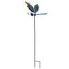 Metal Garden Stake Butterfly and Dragonfly Decorative Plant Pot Ornament Outdoor Yard Lawn Art Sculpture with Ground Insert