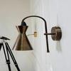 35.56 Cm Italian Brass Wall Sconce Mid Century Modern Bedside Light