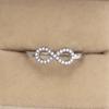 Stylish Infinity 8-Shaped Zircon Ring with European and American Influence