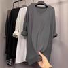 European V-Neck Long Sleeve T-Shirt for Women - Mid-Length Loose Fit for Spring, Autumn, Winter