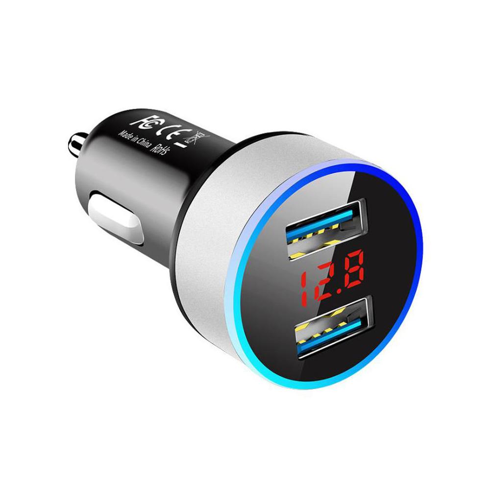 Auto Dual USB Auto Zigarettenanzünder 5V 3.1A Stromanschluss Schnellladeadapter mit LED-Anzeige für Telefone Kameras PC