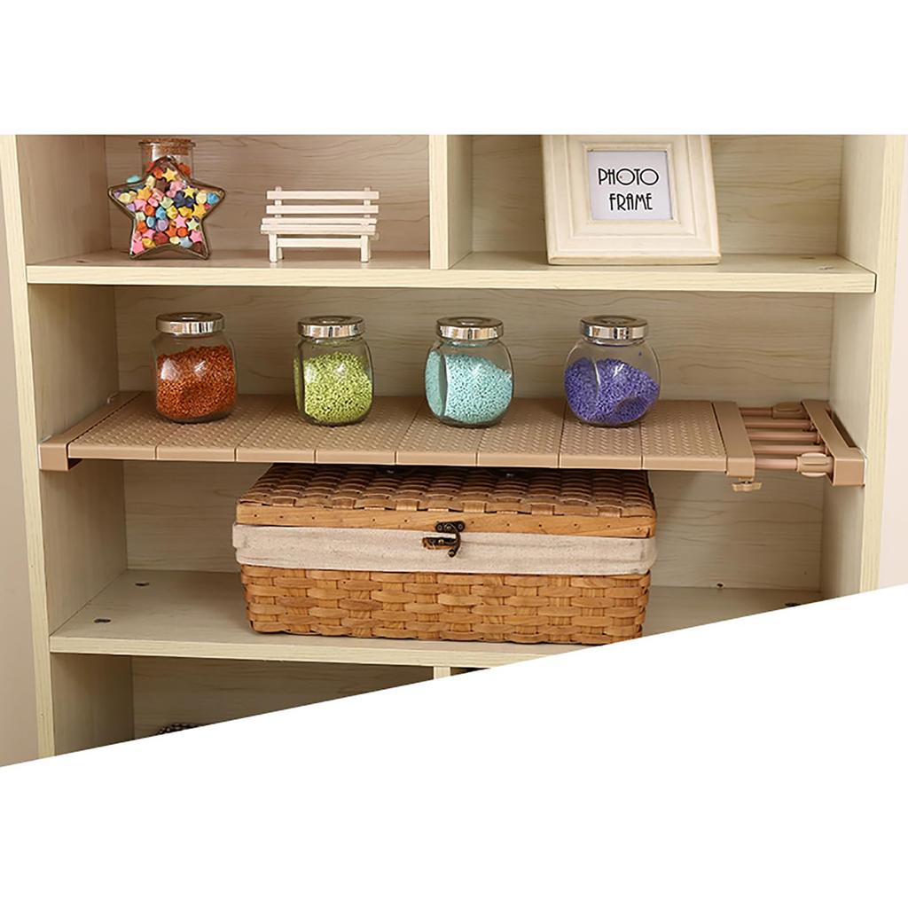 Flat Tension Shelf, 30-40cm Wide, 35cm Deep, Scalable, Adjustable Tiered Separators, for Wardrobes, Cupboards, and Bathrooms (Random Colors)