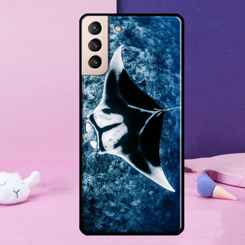 Animal Manta Ray Phone Case For Samsung Galaxy S25 Ultra S24 Ultra S9 S10 S20 S21 S22 Plus S23 S24 FE Cover