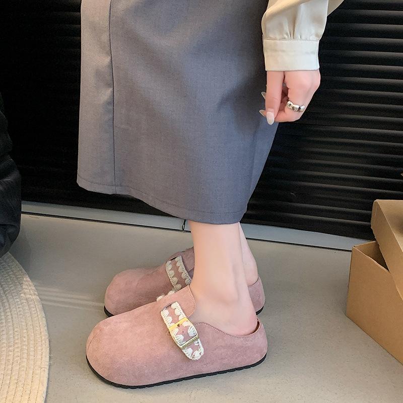 Fashion Fashion Women Baotou Half Slippers High Quality Suede Casual Slipper Designer Platform Slippers for Women Classic Mules Slippers