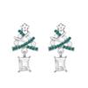 Star Merry Christmas Earrings Rhinestone Christmas Tree Earrings Xmas Dangle Earrings  Christmas