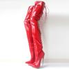 Fashion FHC 18cm High Heels Damen Overknee-Stiefel,Fetisch Bühnenshow Pole Dance Schuhe,Herren Cosplay Botas,Über dem Knie,Rot,Benutzerdefinierte Farben