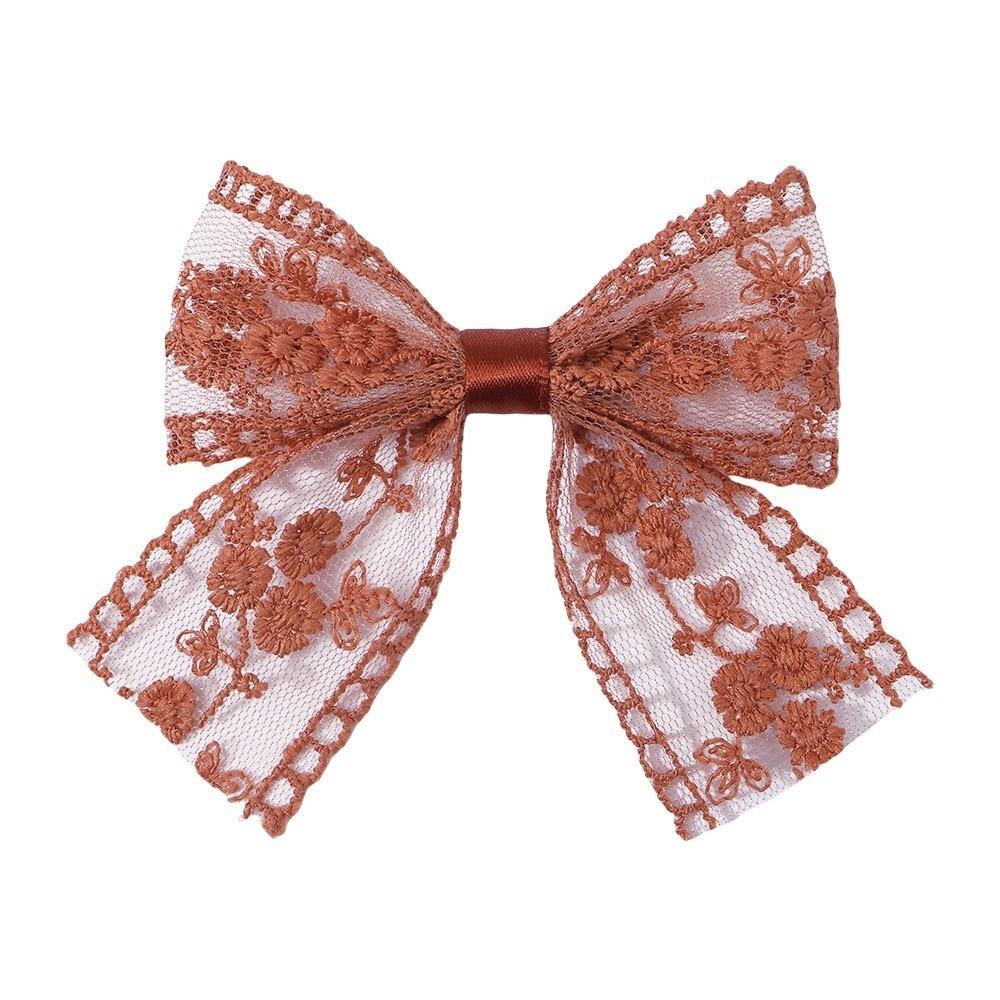 Fashion Baby Girls Hair Clips Handmade Bows Hairclips Lace Cutout Bowknot Hairpin Hair Accessories