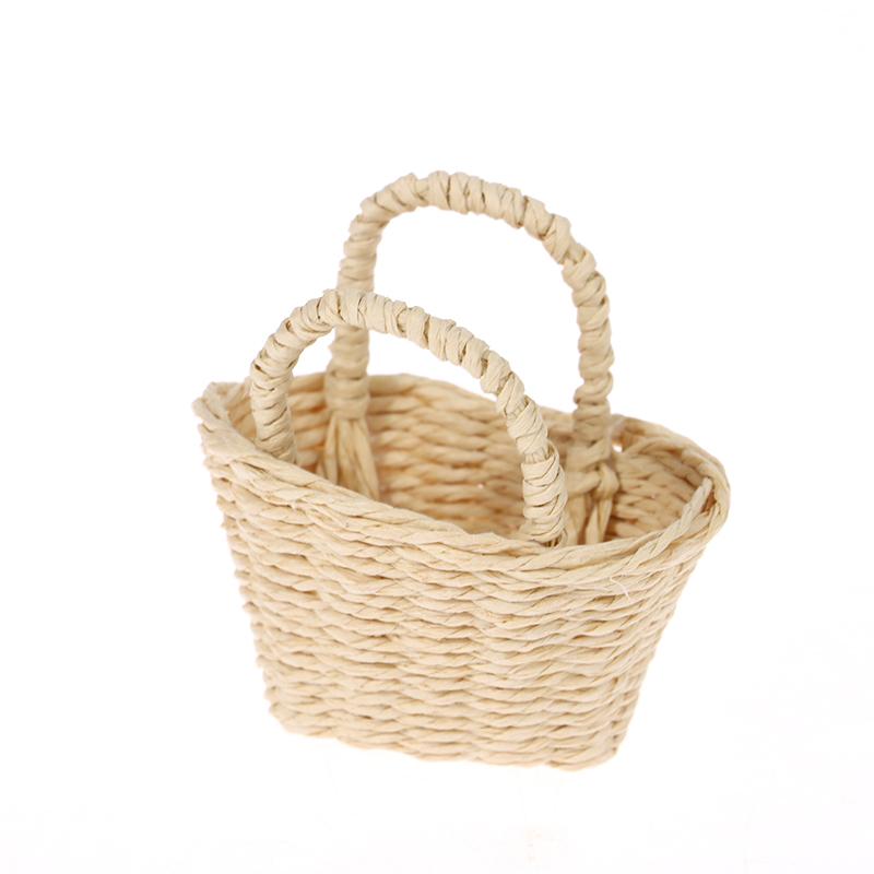 Mini Căsuță de Păpuși Drăguță Cadru Rattan Coș Împletit Manual Jucării Drăguțe Păpuși Decorațiune Miniatură