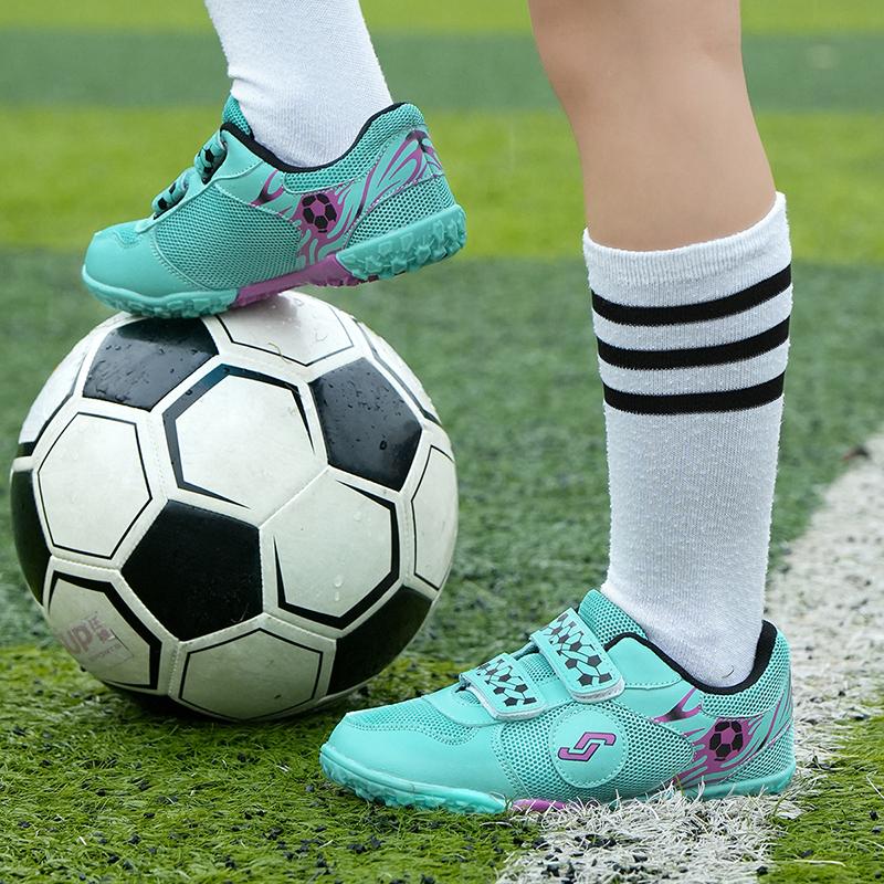 Children Football Shoes Youth Short Spike Velcro Football Shoes Training Boys Kids Football Boots