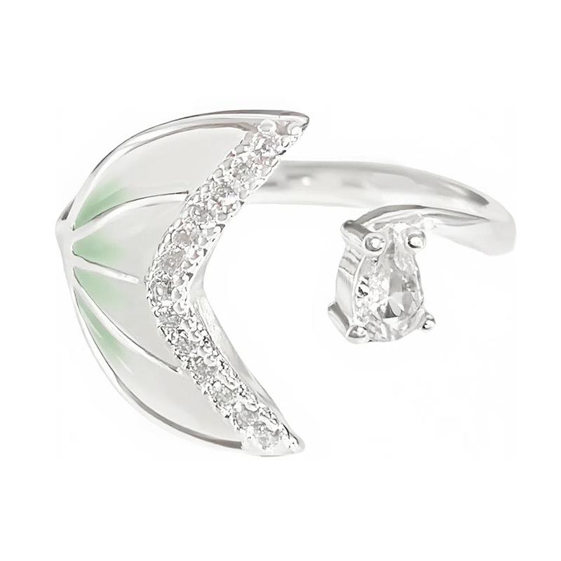 [Mermaid Whispers] Fish Tail Enamel Dripping Oil Zir*****Pening Ring Exquisite Simple Advanced Sense Stacked Ring Woman