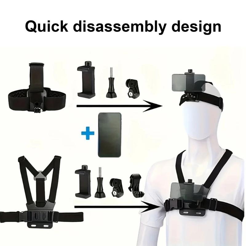 Adjustable Elastics Head Mount For Action Cameras With AntiSlip Secure For Outdoor Sports