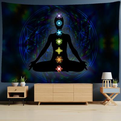 Indyjski posąg buddy medytacja 7 gobelin czakry wiszące gobeliny mandala tkanina ścienna psychodeliczny joga dywan wystrój boho