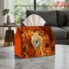 1pc Lion Flame Tissue Box Holder - Reusable Lion Napkin Dispenser with Lion Flame Pattern, Compact Suitable for Kitchen, Car, Bedside Table Decor, Tis