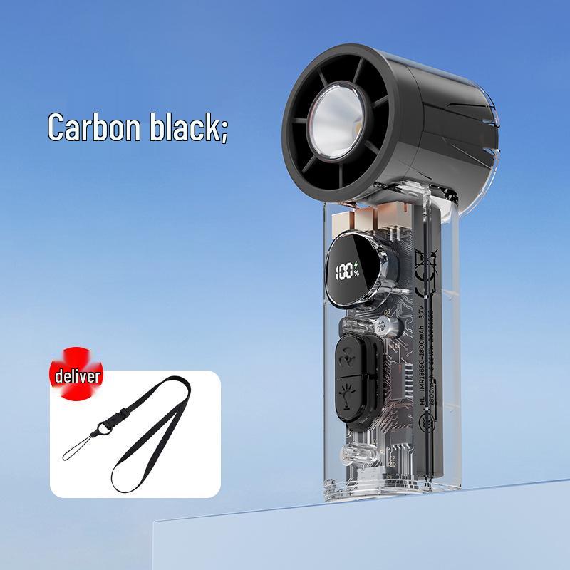 Portable USB Rechargeable Neck-Hanging Foldable Mini Handheld Fan with High-Speed Turbine
