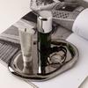 Modern Silver Plated Plate Desktop Decoration Creative Art Jewelry Snacks Storage Tray Kitchen Living