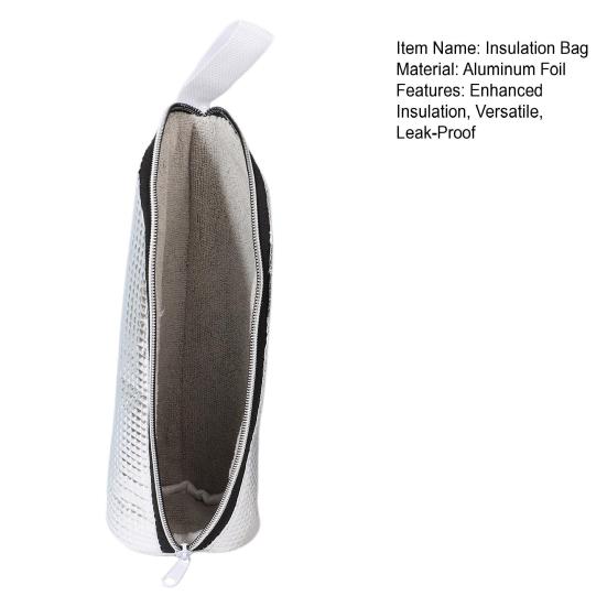Baby Bottle Insulated Bag Aluminum Foil Thermal Carrier with Handle 3-Layer Thickened Bottle Pouch for Hot Cold Storage