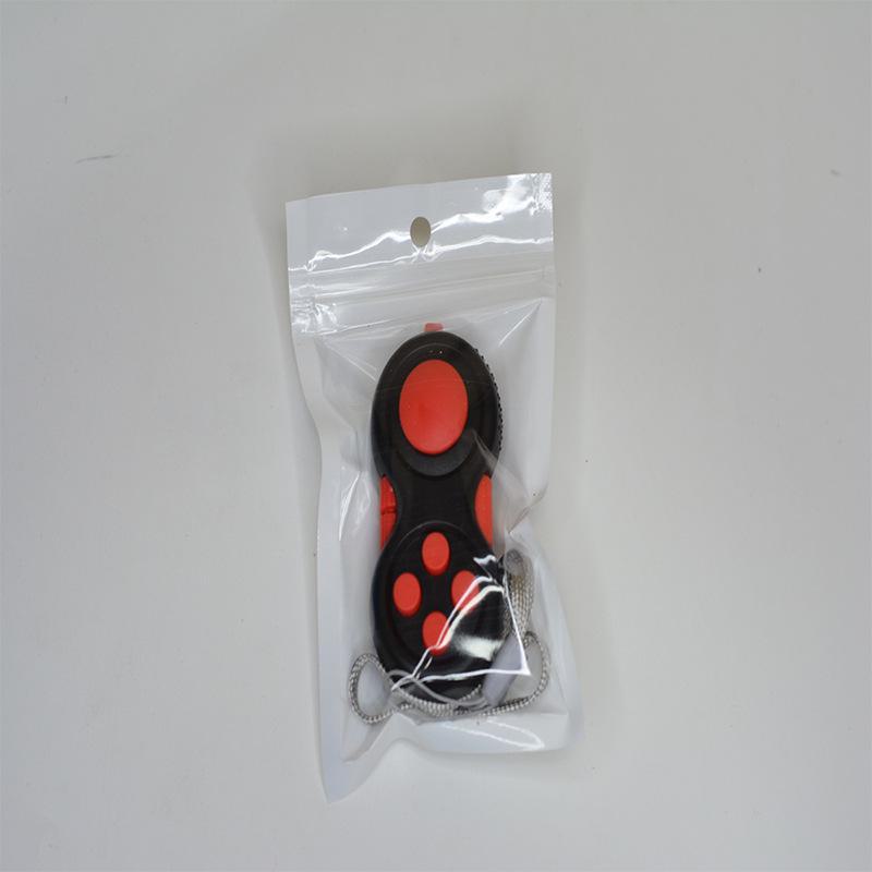 

«Волшебный кубик Fidget с силиконовыми кнопками — игрушка для снятия стресса» PE bag + lanyard чёрный/красный