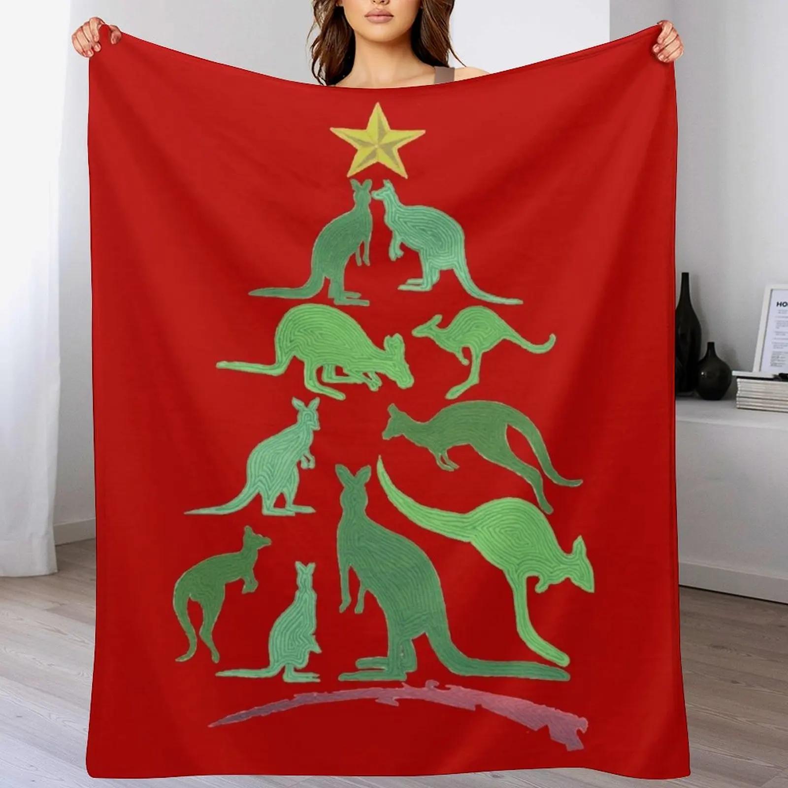 

Kangaroo Christmas Throw Blanket Decorative Soft Throw Blanket for Couch Sofa 102x76cm(40x30in)