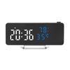 Modern LED Clock with Time Temperature and Humidity Projection for Bedroom Office Dorm Alarm Clock