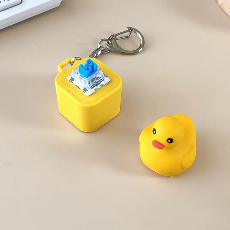 Duck Fidget Toy Quacking Fidget Toy Rechargeable Duck Key Chain Stress Relief Sensory Game Squeaky Home Decor For Bag & Tabletop
