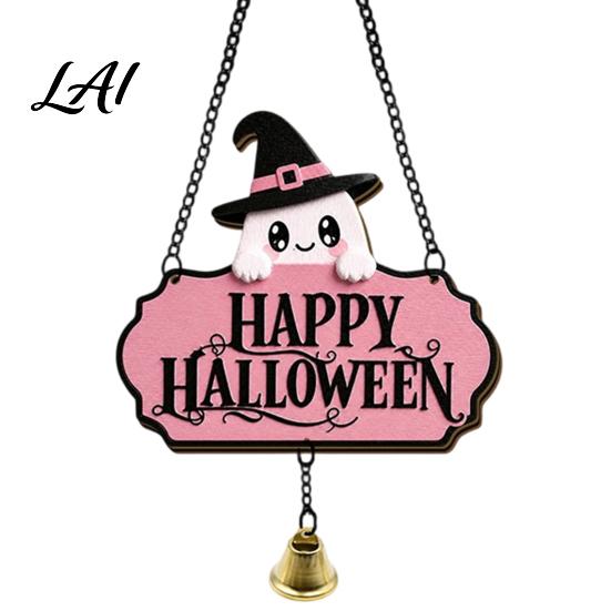 Holiday Wall Plaque for Home Halloween Cute Witch Hat Ghost Door Sign Wooden Hanging Decoration Decor Doorbell Pendants Indoor Outdoor Fireplace