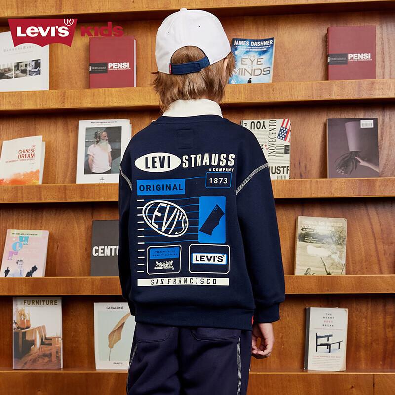 Levi s Boys Fleece-Lined High-Neck Printed Sweatshirt 110/56