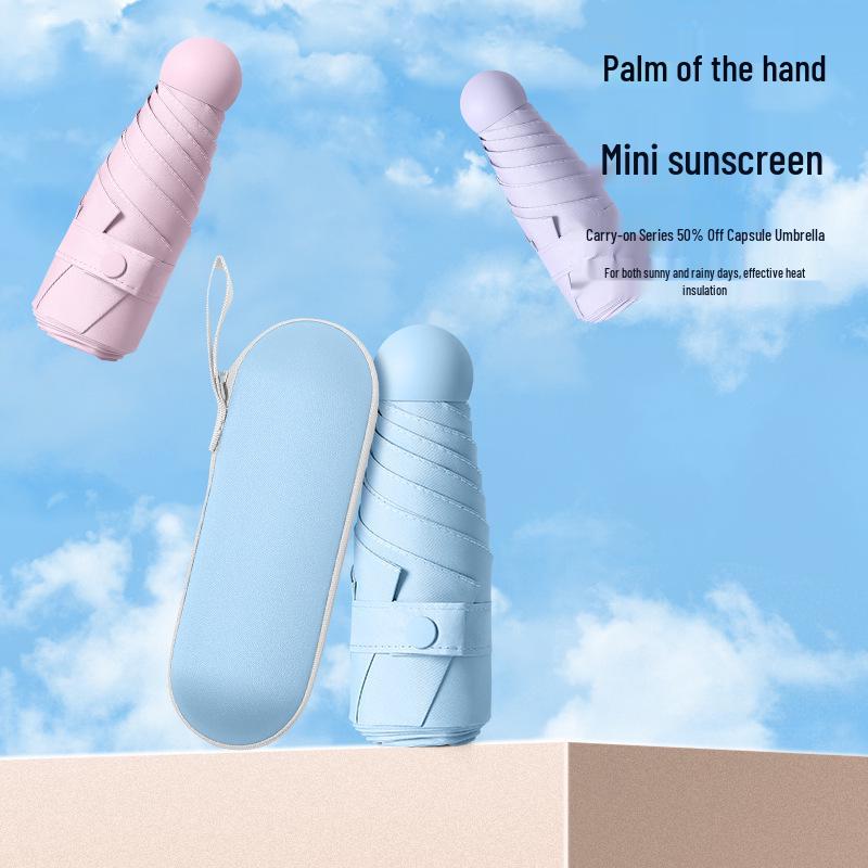 Ultralight Five-Fold UV Protection Compact Umbrella for Sun & Rain