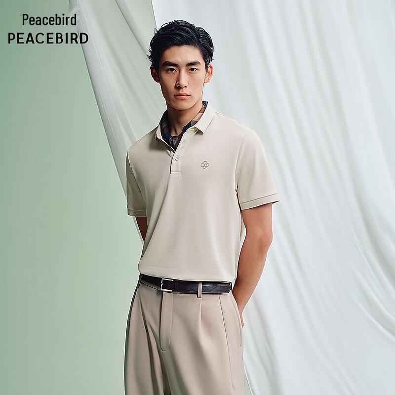 PEACEBIRD Men s Silk Blend Polo Shirt L