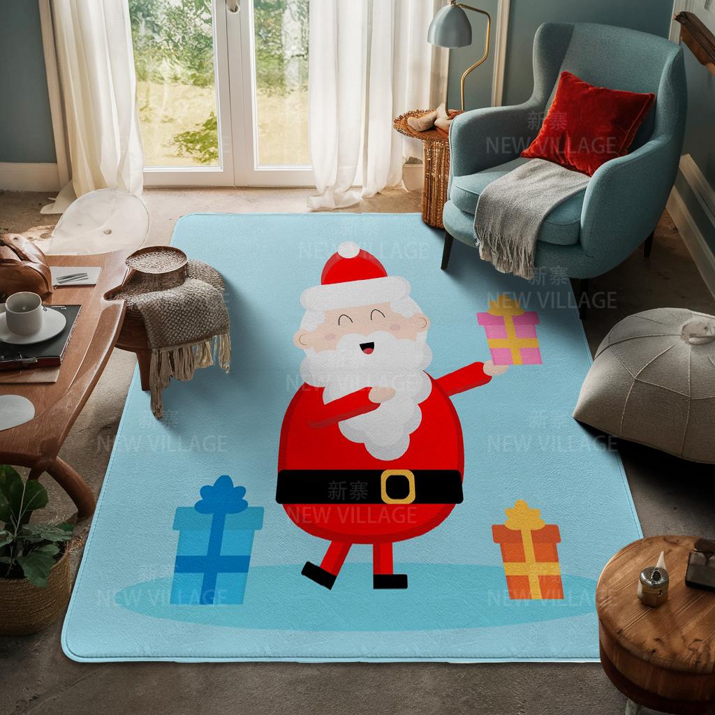 House Entrance Carpet Home Door Mat Living Room Bath Foot Bathroom Non-slip Water Absorption Rugs Bath Merry Christmas Winter