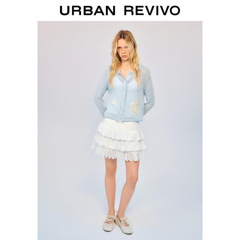 UR2026 Women s Crochet Knit Cardigan XL
